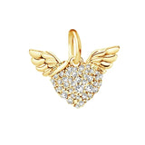 Angel Wing Heart Charm 18K Gold Plated