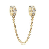 Sparkling Pavé Safety Chain Charm 18K Gold Plated