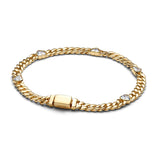 Enamel Rose Snake Chain Bracelet 18K Gold Plate