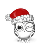 Christmas Owl Charm S925 Sterling Silver