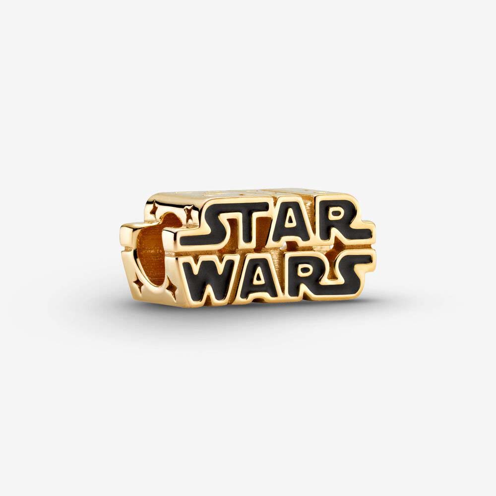 Disney Star War 3D Logo Gold S925 Charm Sterling Silver