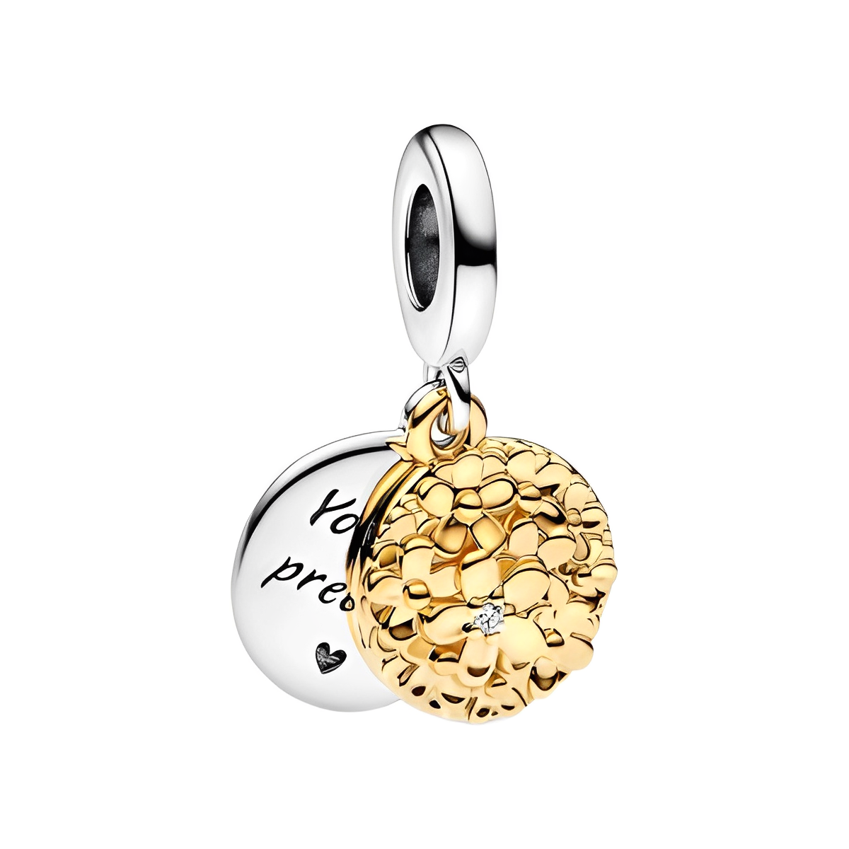 Golden Flower Charm S925 Sterling Silver