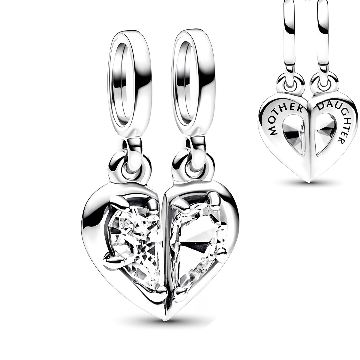 Mother and Daughter Charm S925 Sterling Silver