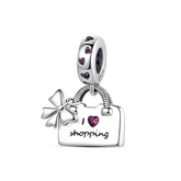 I Love Shopping Charm S925 Sterling Silver