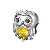 Love Owl Charm S925 Sterling Silver