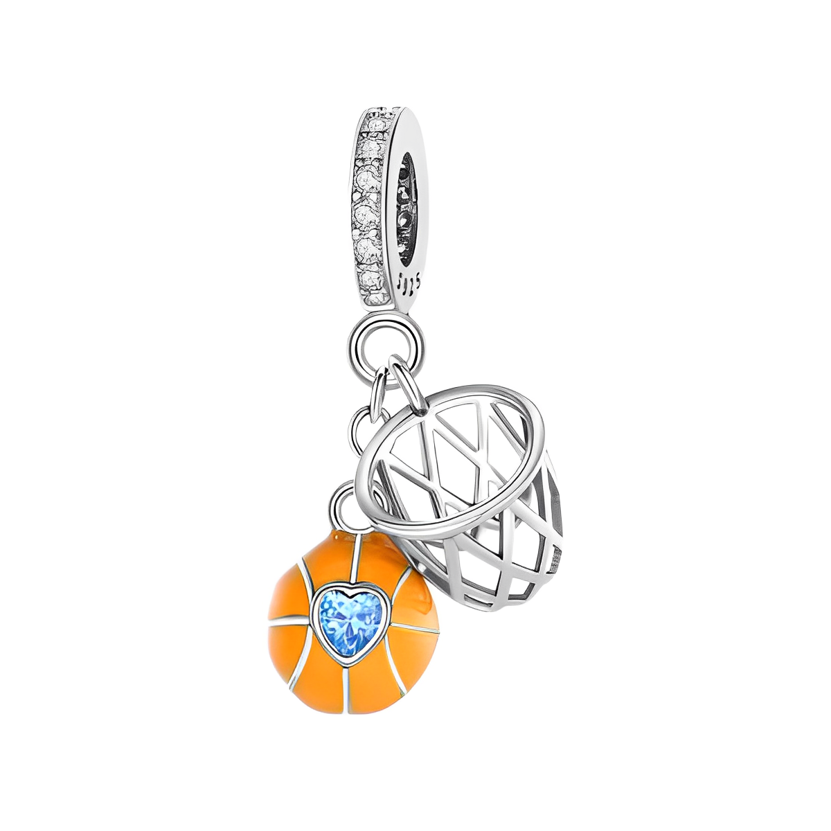 Basketball Charm S925 Sterling Silver