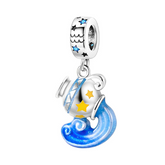 Aquarius Zodiac Charm S925 Sterling Silver