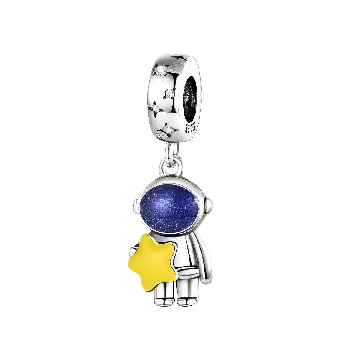 Astronaut and Star Charm S925 Sterling Silver