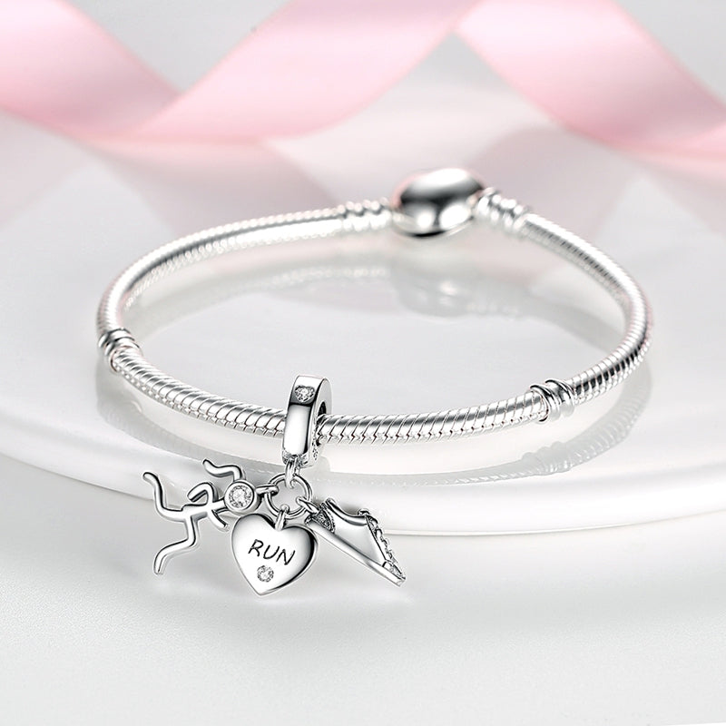 I Love Running Charm S925 Sterling Silver