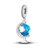 Globe Charm S925 Sterling Silver