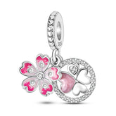 Pink Flower Charm S925 Sterling Silver