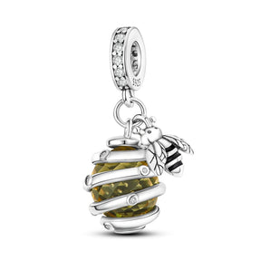 Honeycomb Charm S925 Sterling Silver