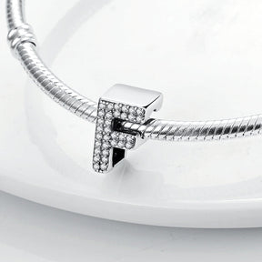 F Charm S925 Sterling Silver