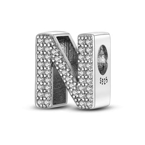 N Charm S925 Sterling Silver