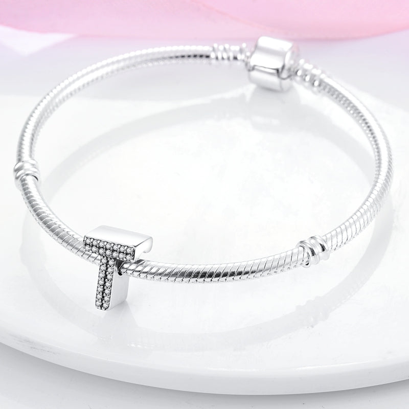 T Charm S925 Sterling Silver