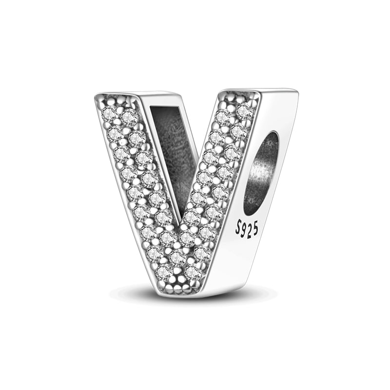 V Charm S925 Sterling Silver