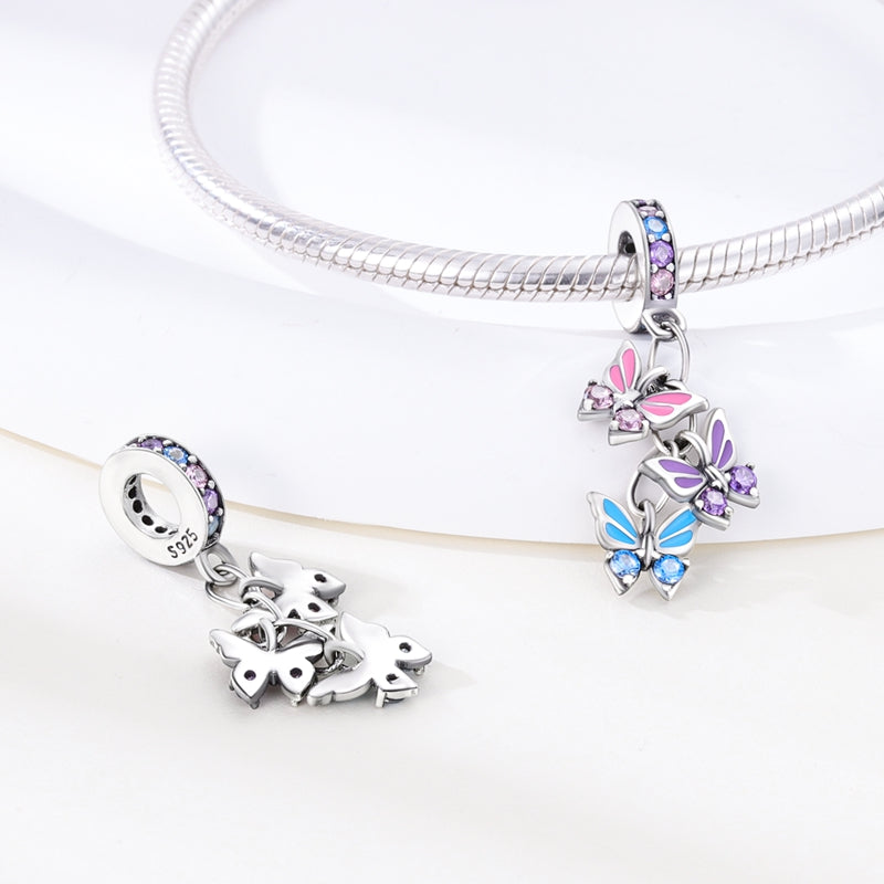 Butterflies Charm S925 Sterling Silver