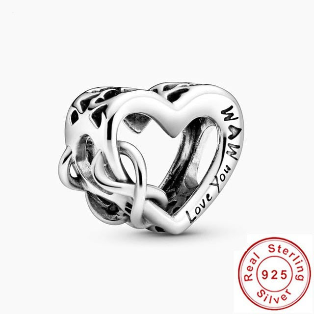 Mum Infinity Heart S925 Charm Sterling Silver