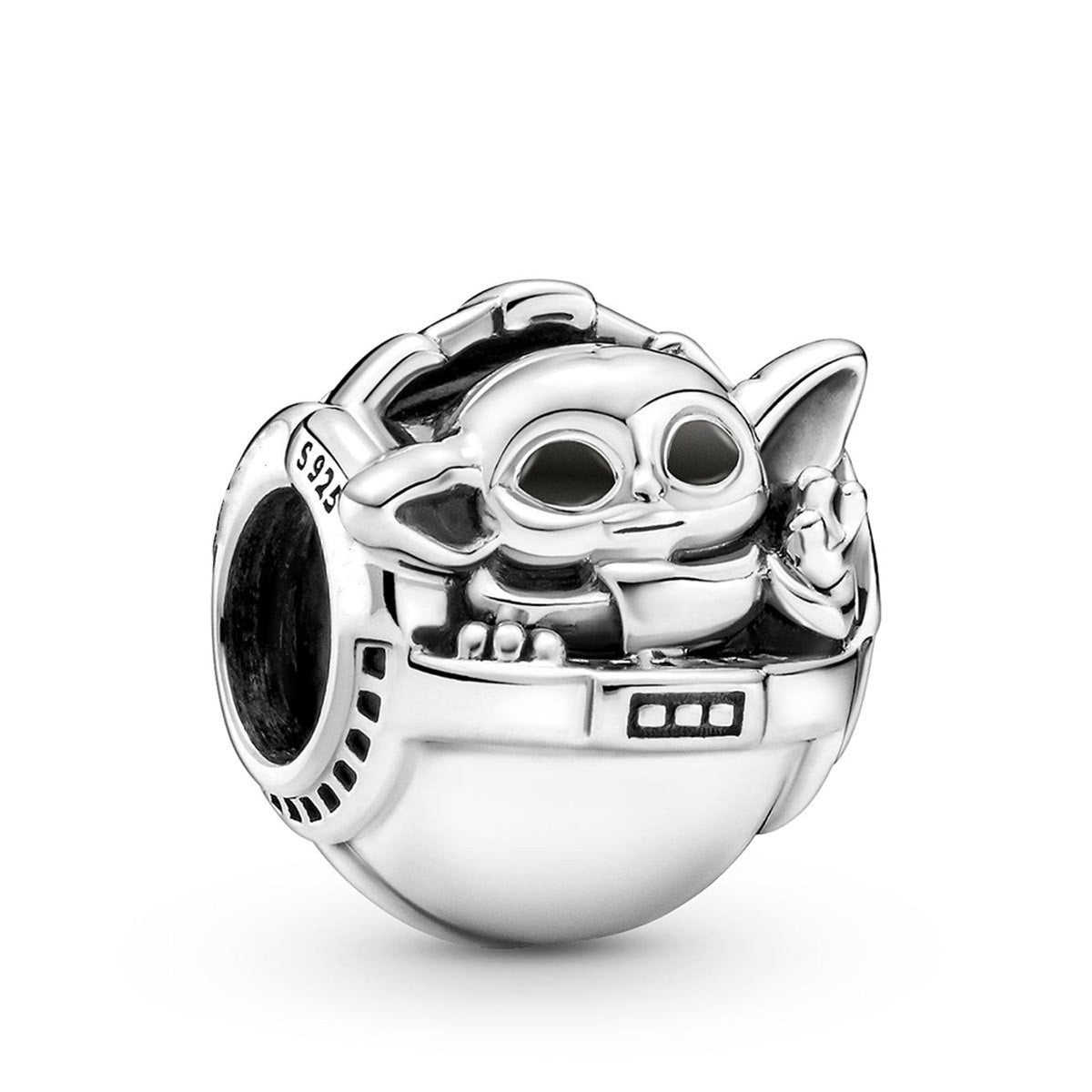 Disney Star Wars Grogu & Crib S925 Charm Sterling Silver