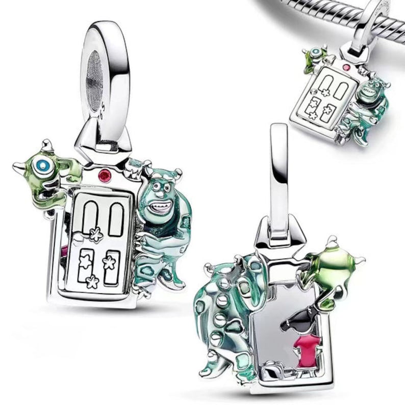 Disney Pixar Monsters, Inc. Door Dangle S925 Charm Sterling Silver