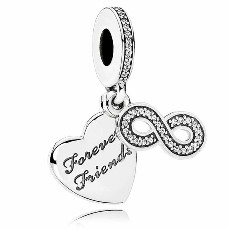 Infinity Best Friends Forever Dangle S925 Charm Sterling Silver