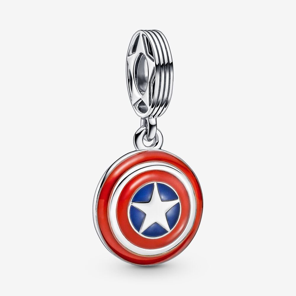 Marvel: Captain ShieldDangle Charm S925 Sterling Silver