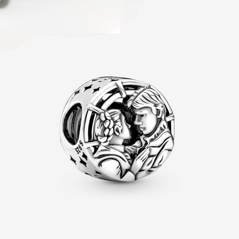 Disney Star War Han Solo & Leia S925 Charm Sterling Silver