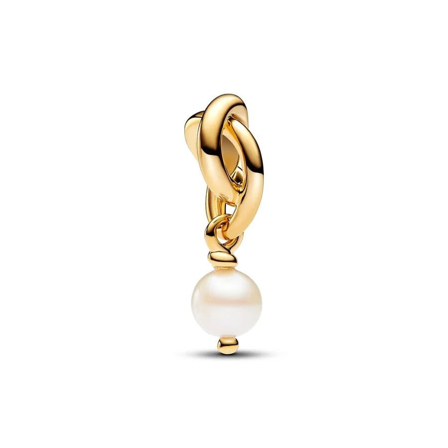 Pearl Drop Charm 18K Gold Plated