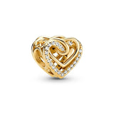 Intertwined Heart Charm 18K Gold Plated