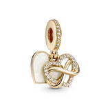 Infinity Heart Charm 18K Gold Plated