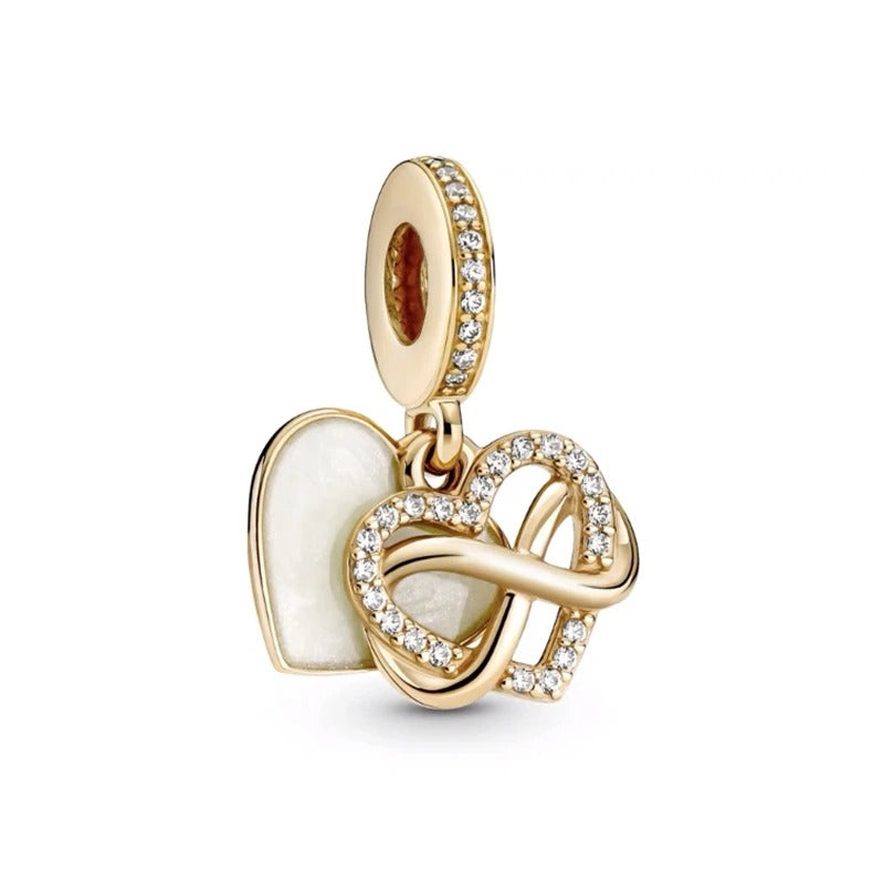 Infinity Heart Charm 18K Gold Plated