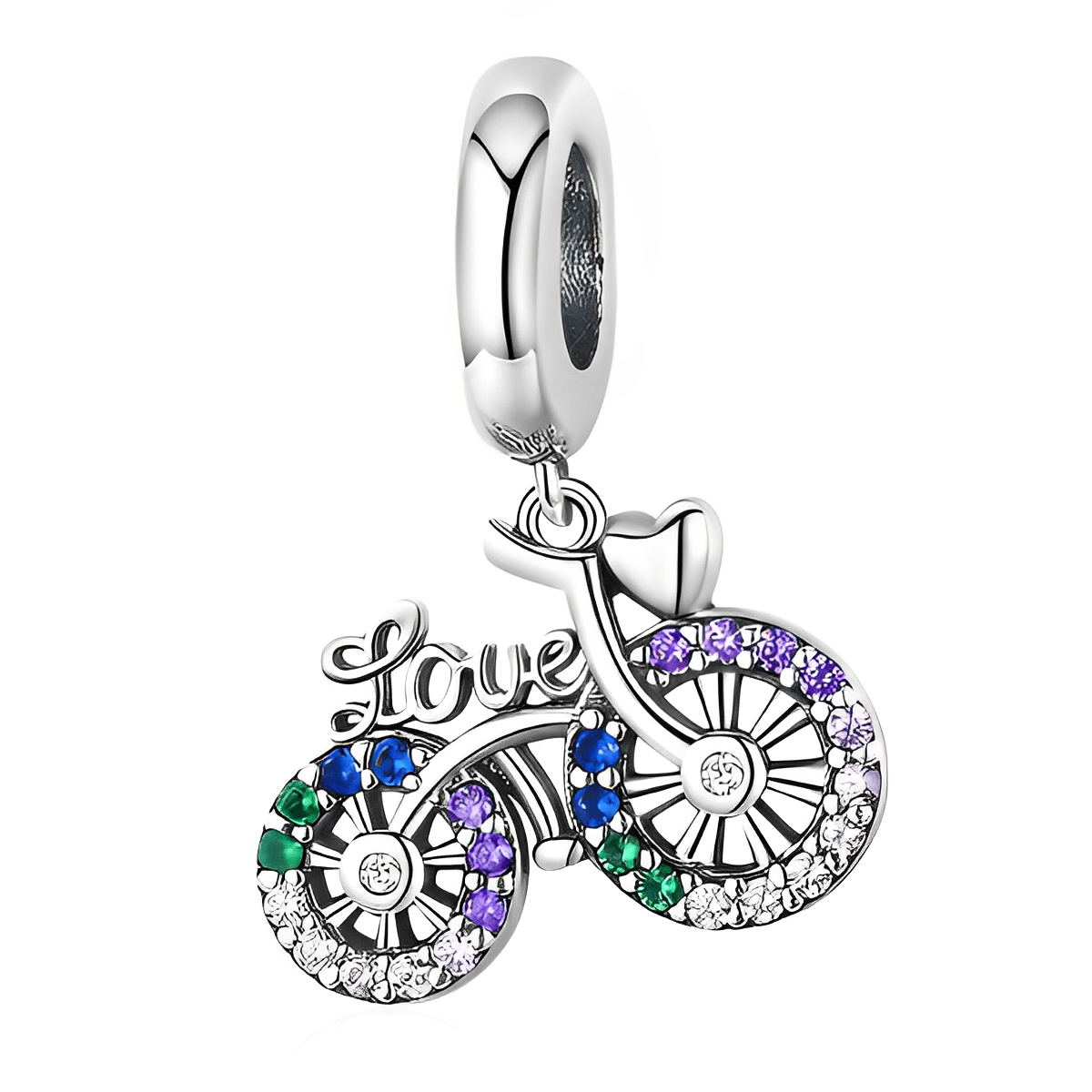 Bicycle Charm S925 Sterling Silver