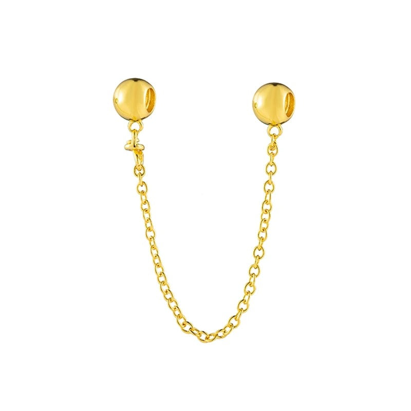 Classic Smooth Safety Chain Charm 18K Gold Plated