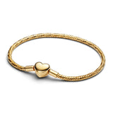 Heart Clasp Snake Chain Bracelet 18K Gold Plate