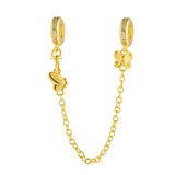 Butterfly Safety Chain Charm 18K Gold Plated
