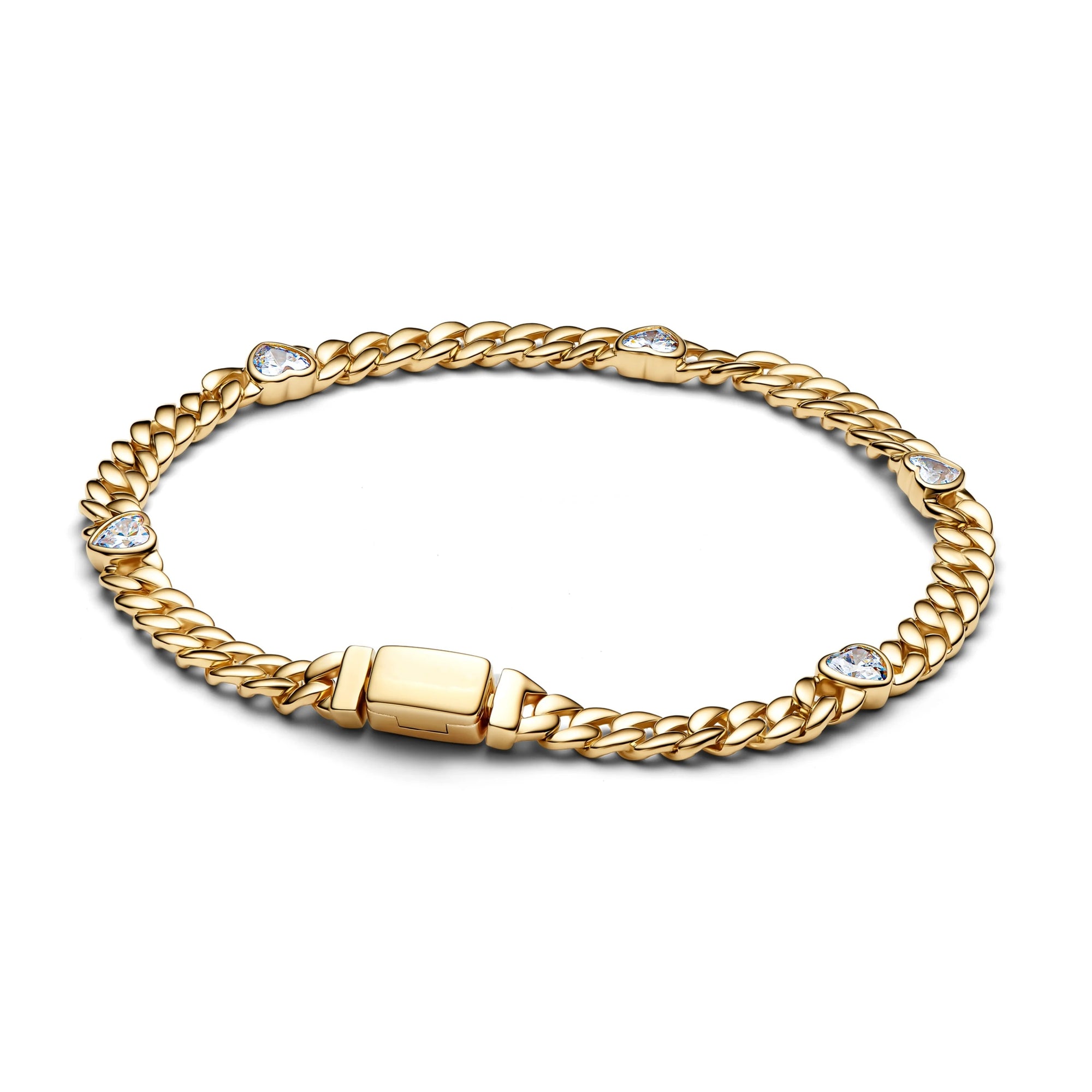 Enamel Rose Snake Chain Bracelet 18K Gold Plate
