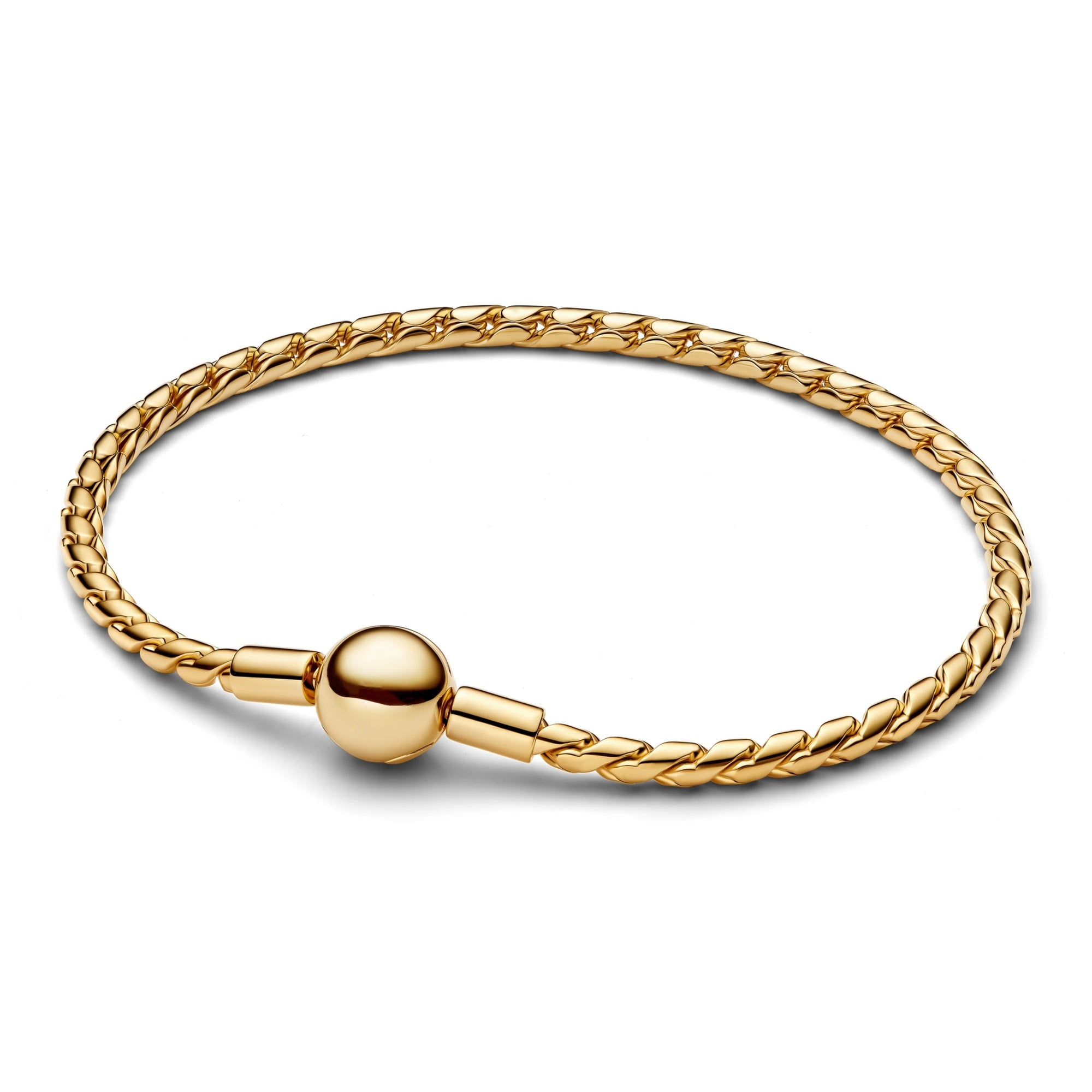 Ball Clasp Woven Bracelet 18K Gold Plate