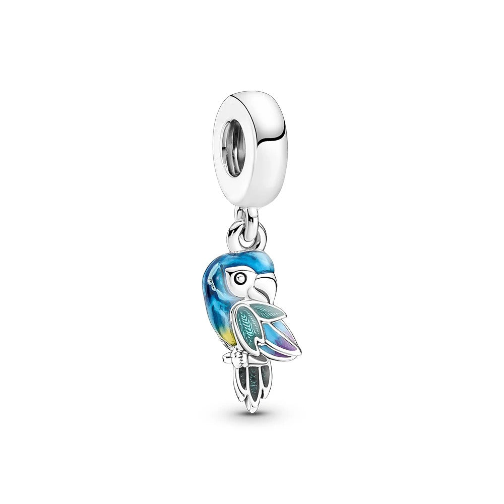 Blue Macaw Charm S925 Sterling Silver